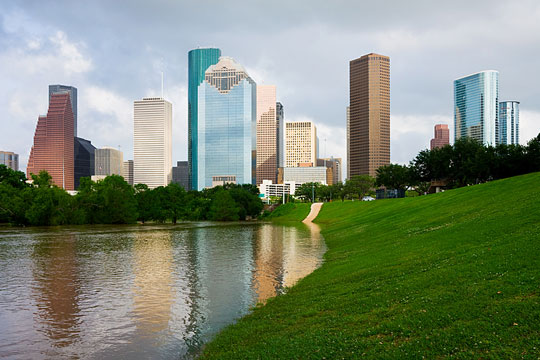 Houston Skyscrapers and Buffalo Bayou