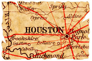 old map of Houston, Texas